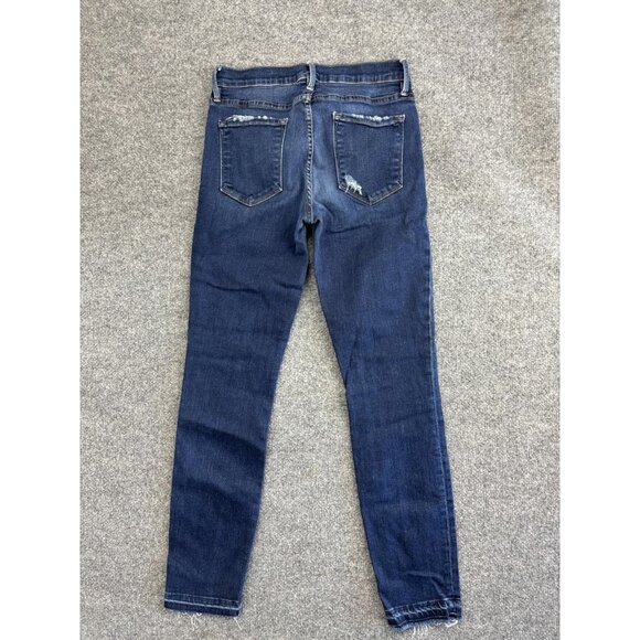 Frame Jeans Womens 29 Le Skinny de Jeanne Stretch Raw Hem Distressed USA Made - Picture 7 of 8